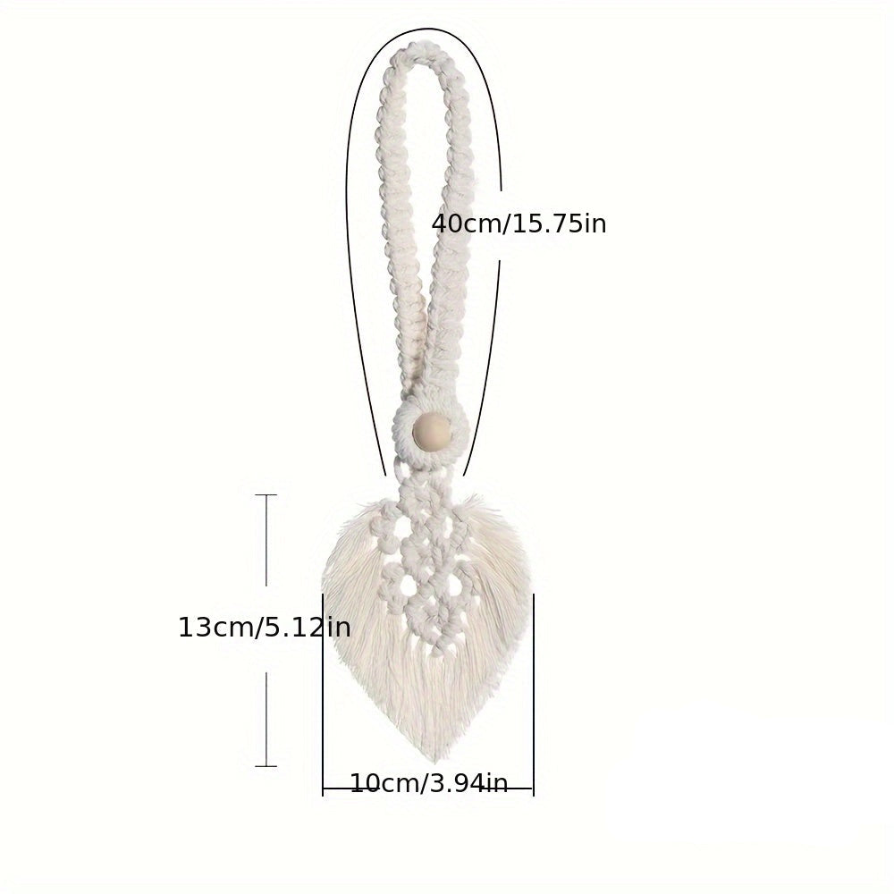 Boho-Gardinenhalter KNOTANA | 2er-Set | Handgeknüpft aus 100 % Baumwolle | 45 cm | Makramé-Stil