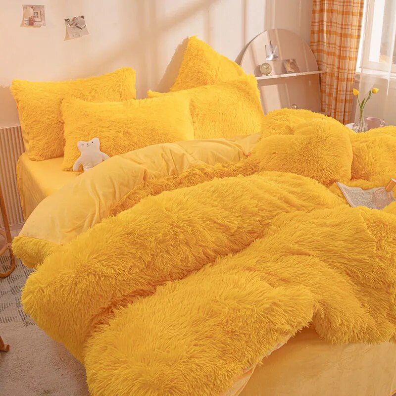 FluffLuxe - Plüsch Zottelige Bettbezug Set