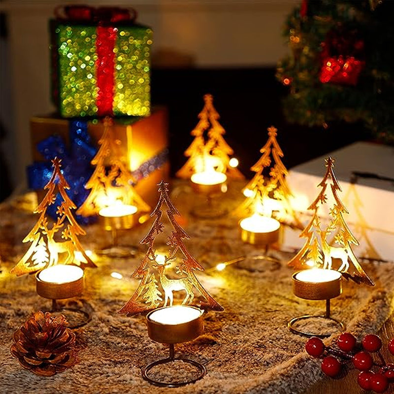 1+1 GRATIS | FestiveFlames - Kerzenhalter aus Eisen in Form eines Weihnachtsbaums