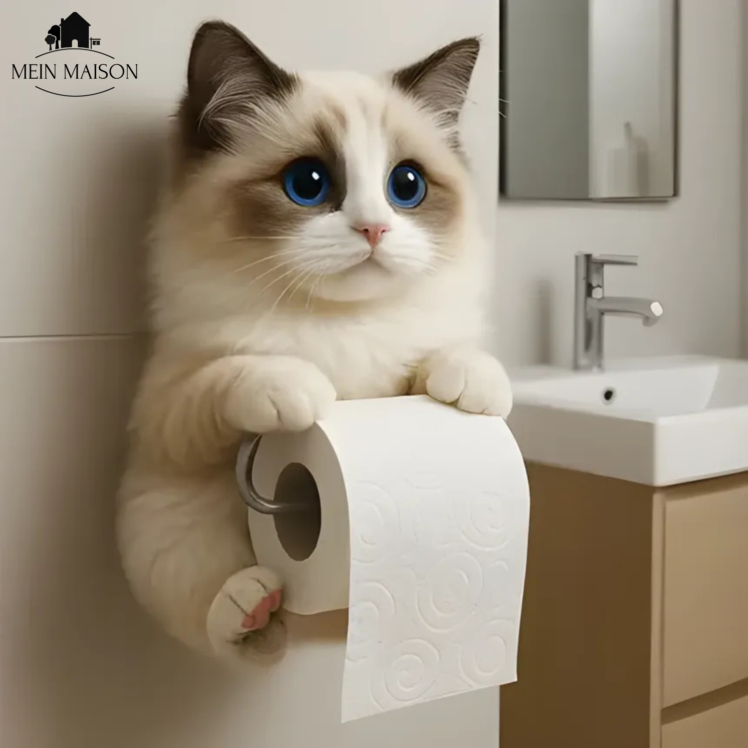 PurrRoll – Der charmante Katzen-Toilettenpapierhalter!