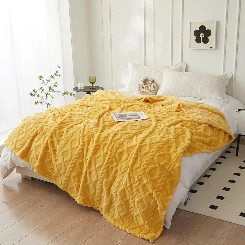 Lammwolldecke WoolAura | Zweiseitig Verdickt | Flanell & Lammwolle | Weich & Warm