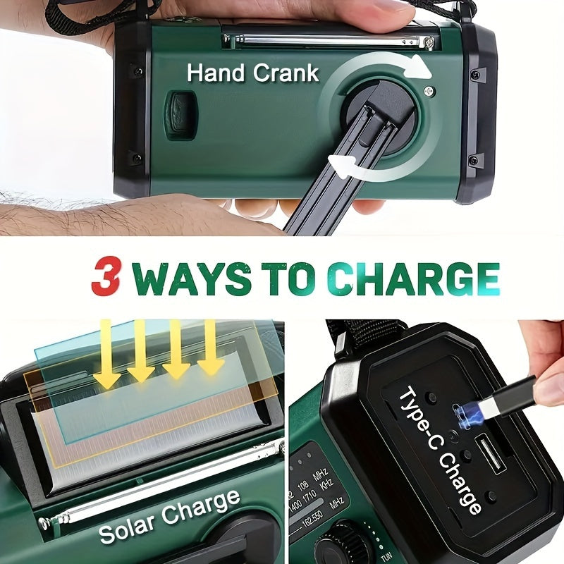 StormMate X10 Notfallradio mit 10.000 mAh Powerbank | Solar, Kurbel & USB-C | LED-Licht, SOS-Alarm & Kompass | AM/FM/NOAA
