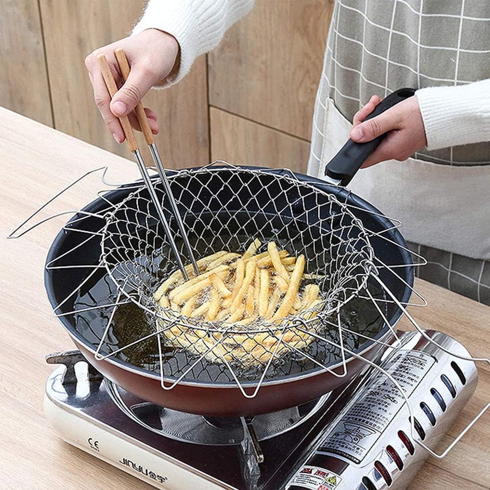 1+1 GRATIS | FlexiChef Duo – Dualfunktionaler Küchenkorb zum Kochen, Braten & Abtropfen