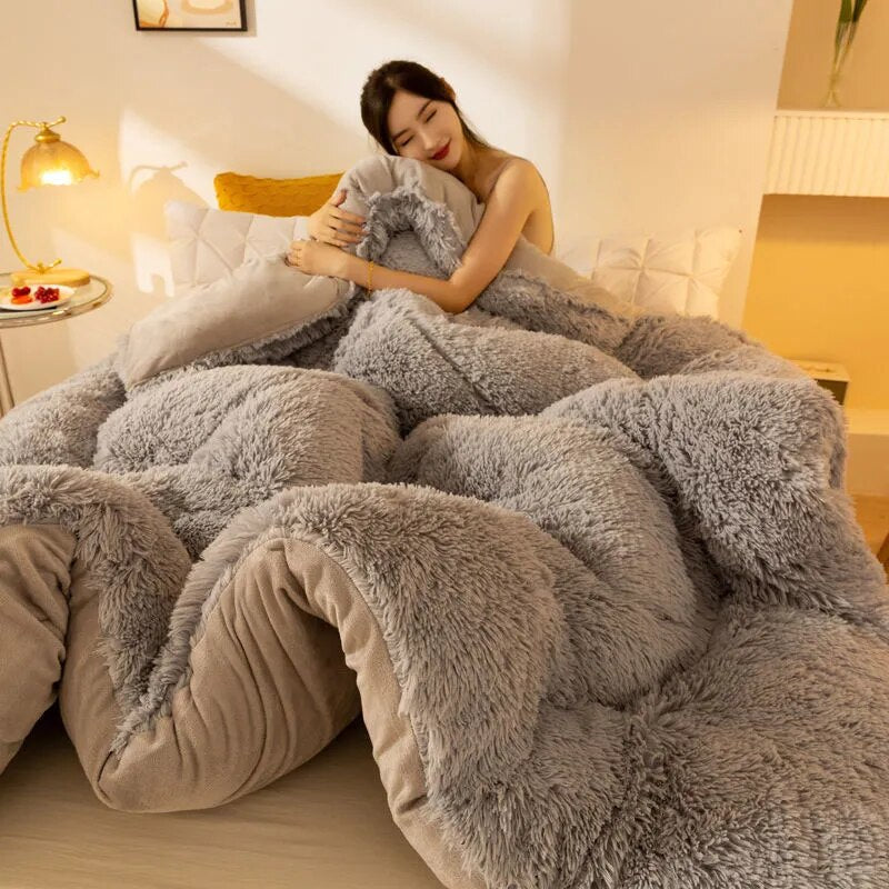 FluffLuxe - Plüsch Zottelige Bettbezug Set