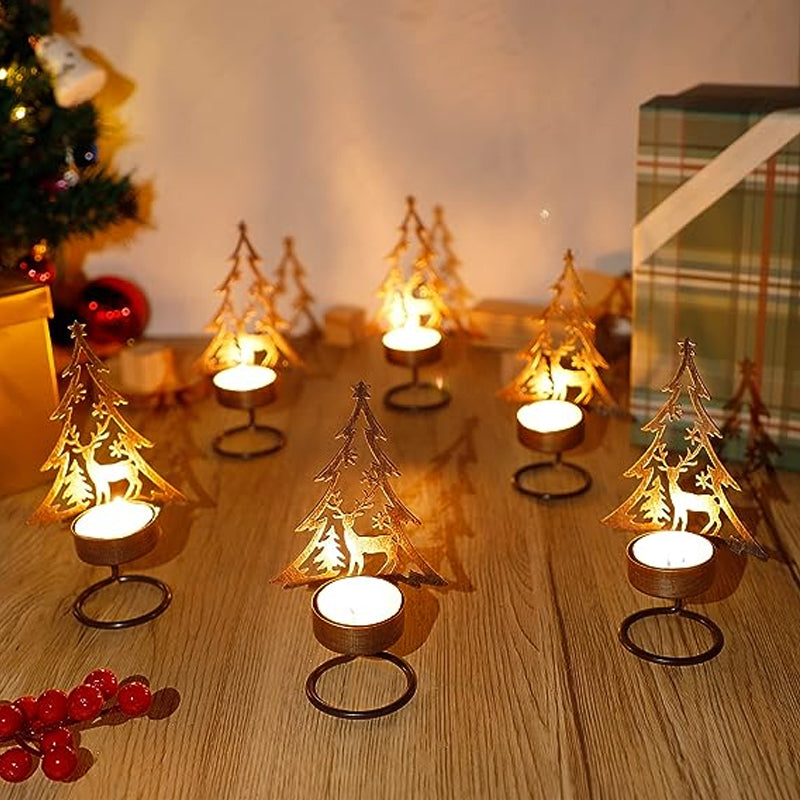 1+1 GRATIS | FestiveFlames - Kerzenhalter aus Eisen in Form eines Weihnachtsbaums