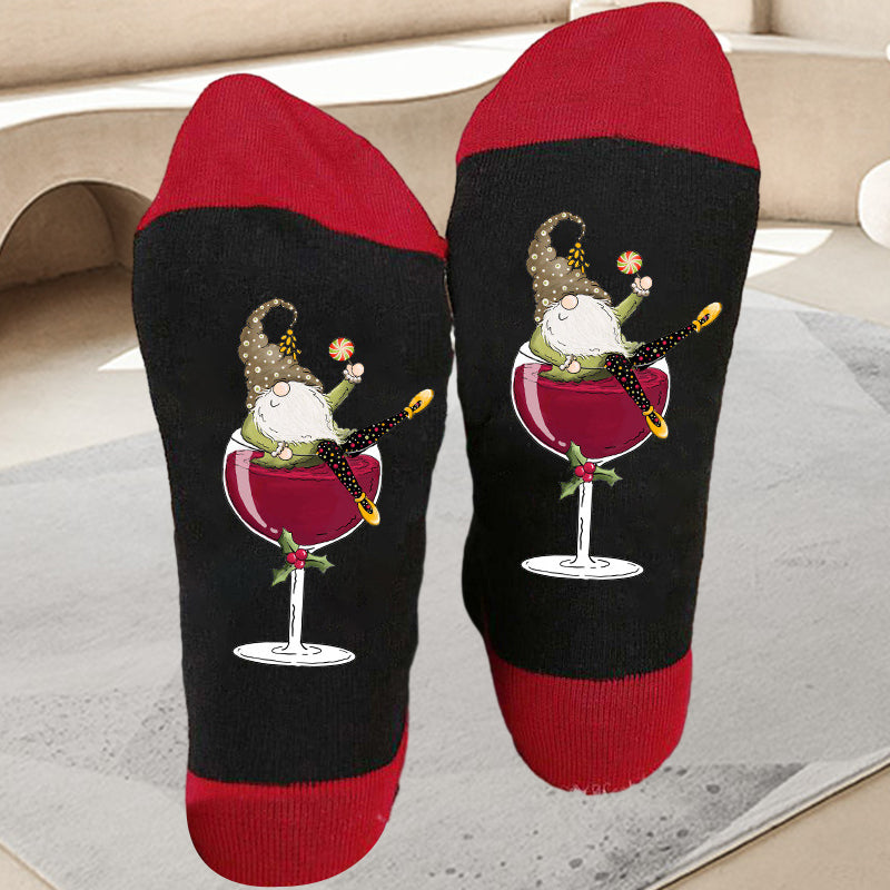 1+1 GRATIS | TipsyToes - Kreative Weinglas Socken