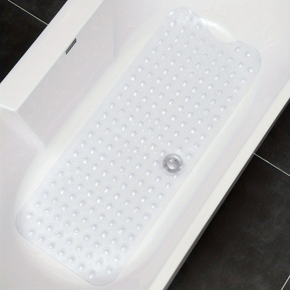 Antirutsch-Badewannenmatte SAFELIA | Extra Lang (101×40 cm) | Mit Saugnäpfen & Abflusslöchern | PVC