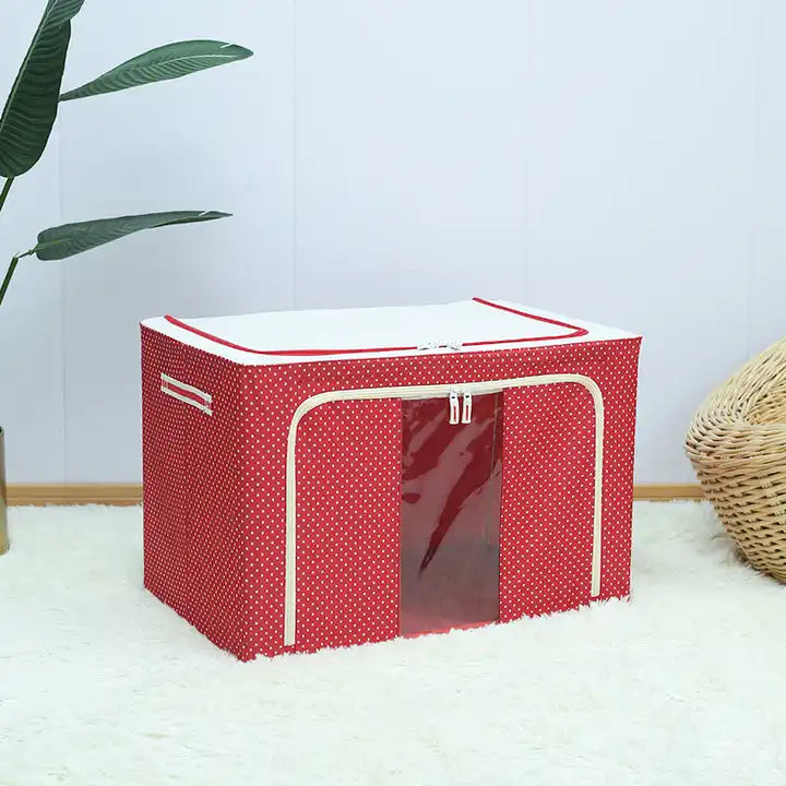 FoldiView - Zusammenklappbare Aufbewahrungsbox mit Metallrahmen und Fenstern