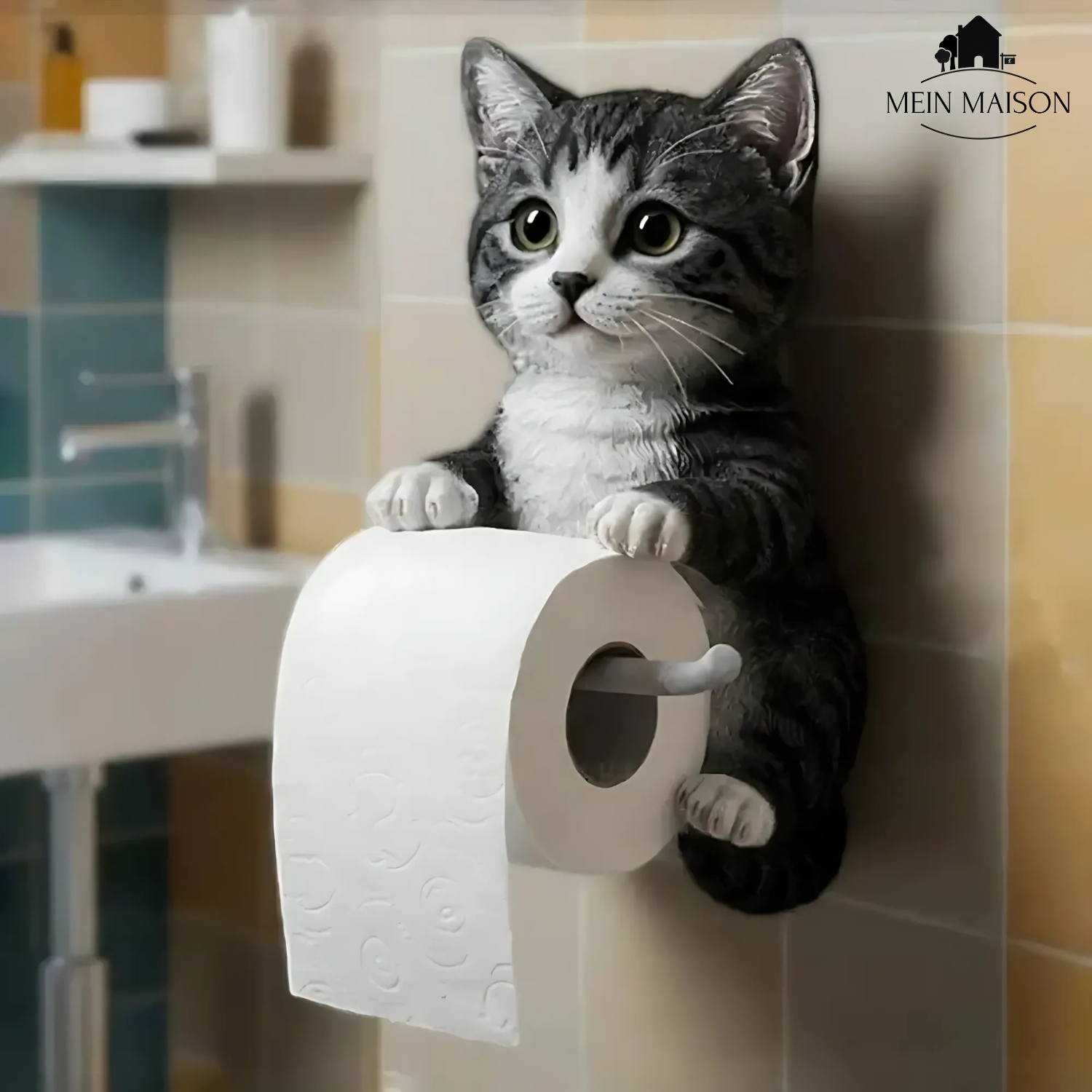 PurrRoll – Der charmante Katzen-Toilettenpapierhalter!