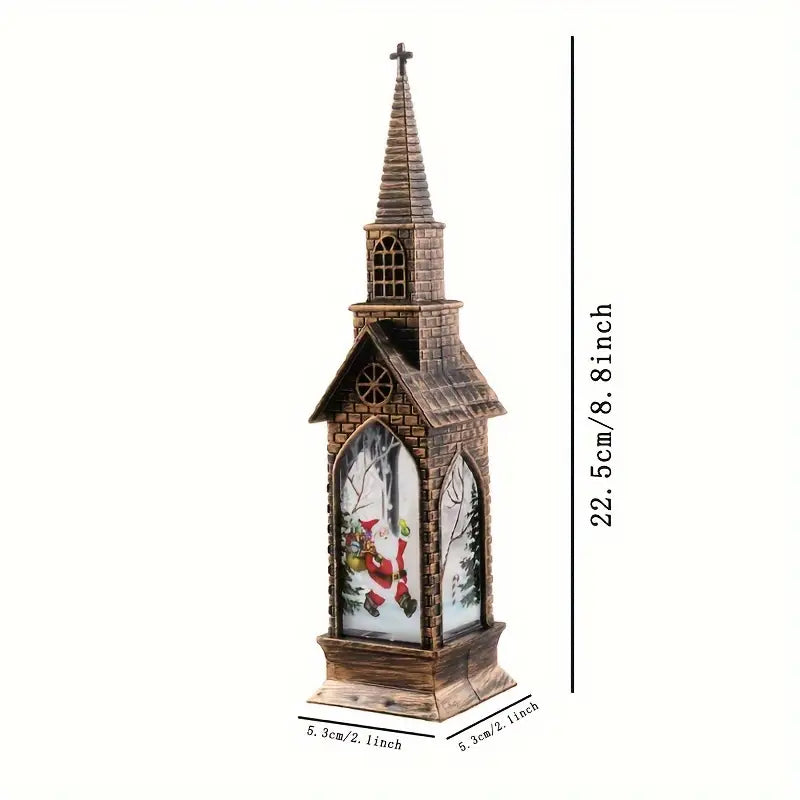VitrinaGlow LED Deko-Lichter 4er-Set | Gotische Kirchenform & Buntglas-Effekt | Batteriebetrieben | Für Innen & Außen
