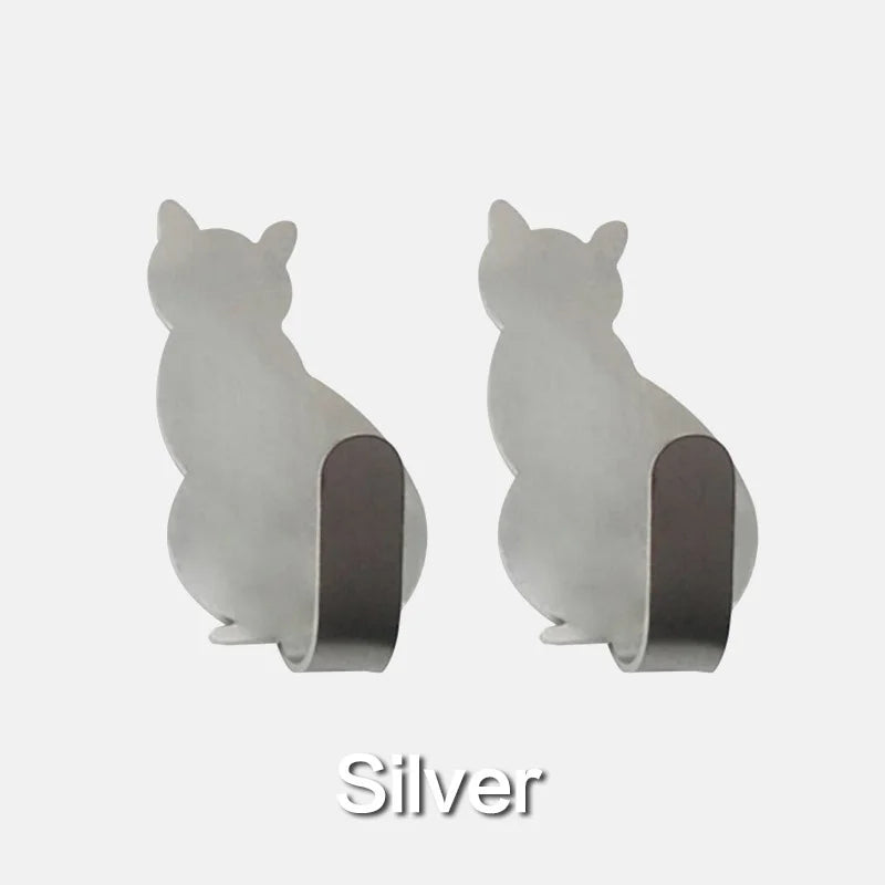 Fixura Wandhaken | Selbstklebend | Edelstahl | 2er-Set | 2,5 x 5,5 cm | Gold, Grau, Silber