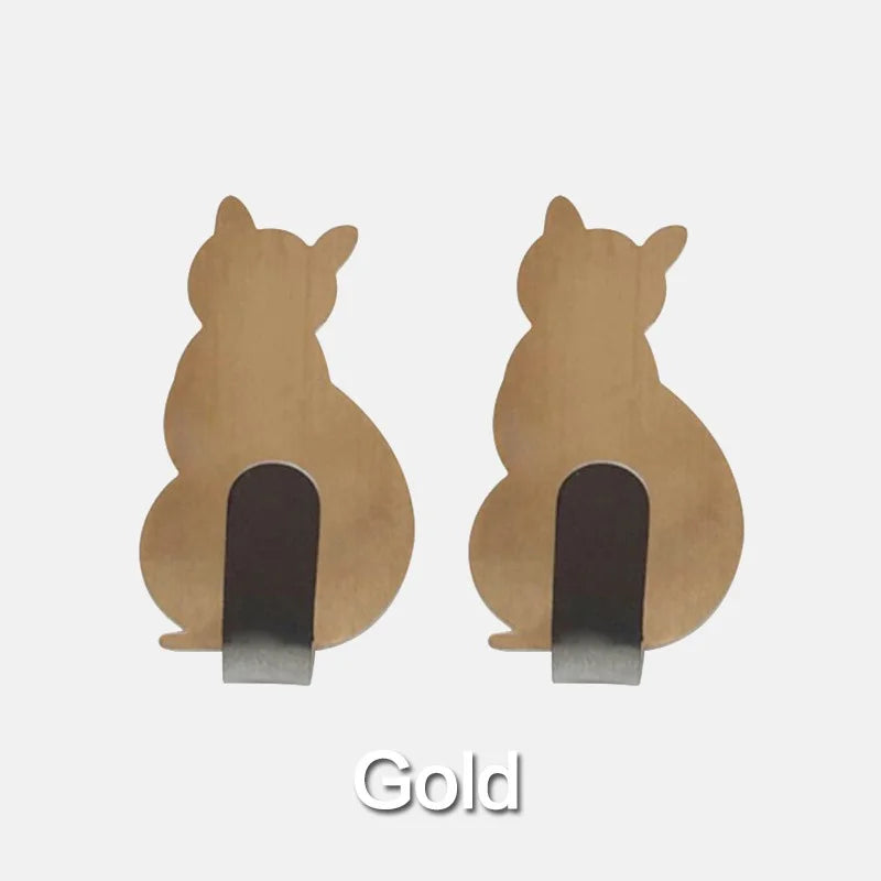 Fixura Wandhaken | Selbstklebend | Edelstahl | 2er-Set | 2,5 x 5,5 cm | Gold, Grau, Silber