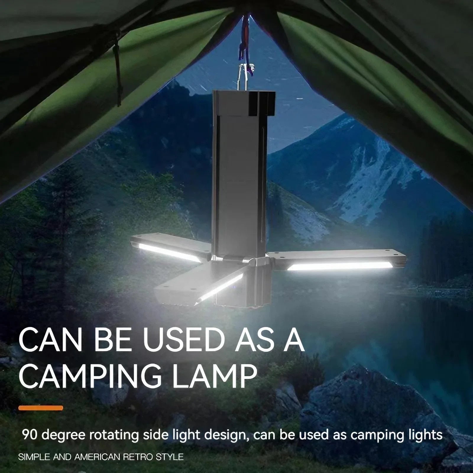 LumoTrail Campinglampe Outdoor | 3000 mAh Akku & Faltbares Design | Magnet & Haken | Wasserdicht 6 x 20 cm