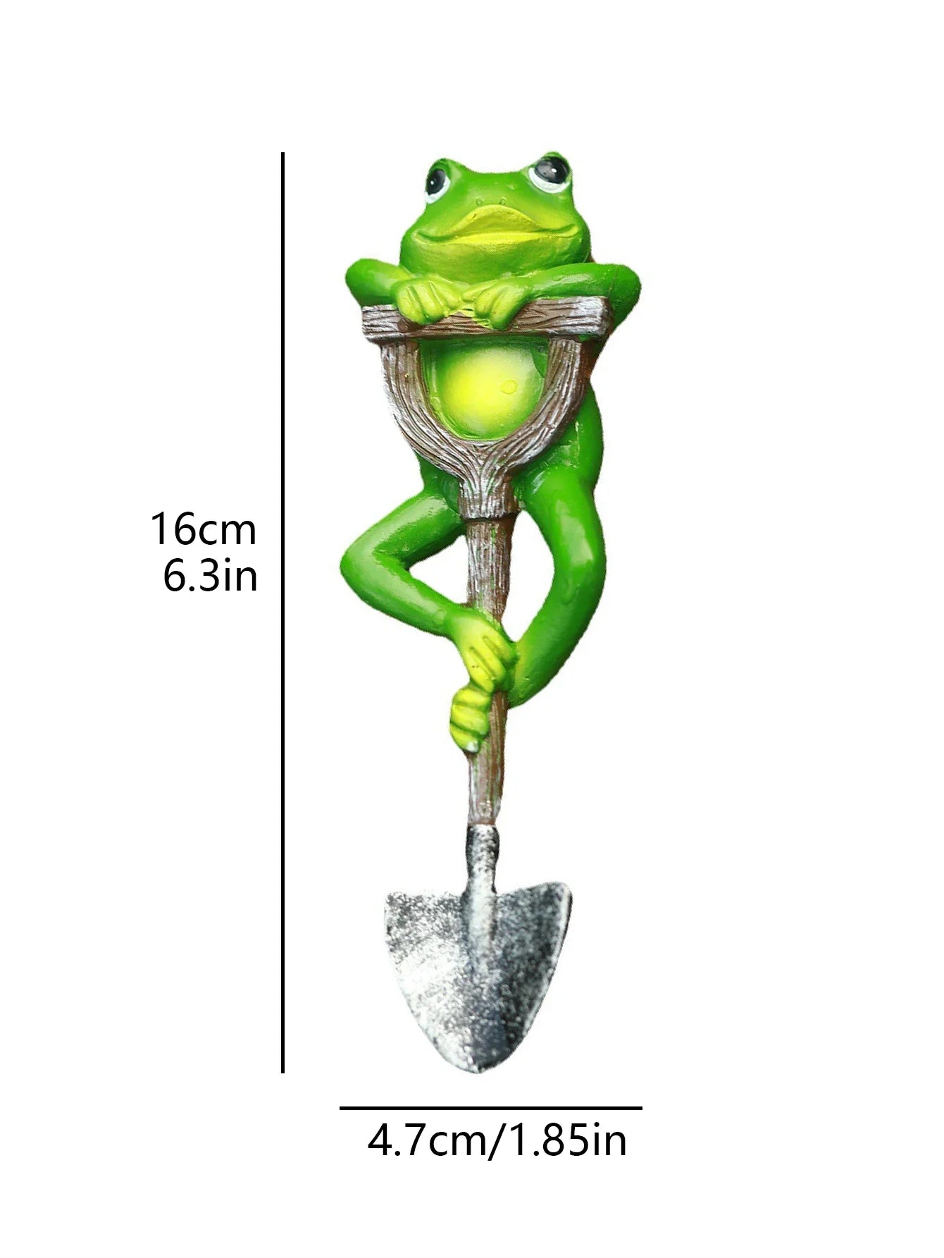 Gartenfigur FroggieBloom | Lustiger Frosch mit Schaufel | Wetterfest | Handbemalte Gartendeko