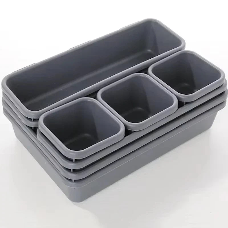 Flexorra Schubladen-Organizer Set | 8-teilig | Verstellbare Fächer | Für Bad, Küche & Schmuck