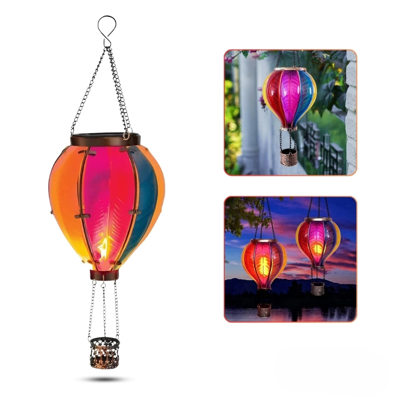 LumiBalloon - Solarlaterne Heißluftballon mit Flammeneffekt