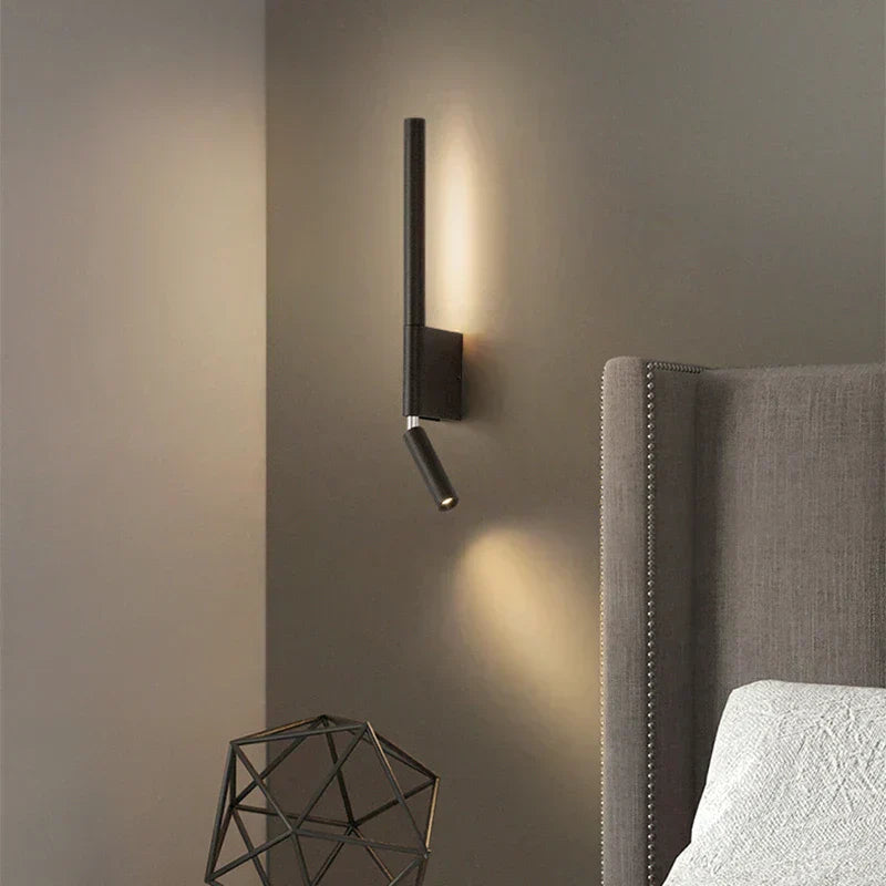 Noctavia LED Wandleuchte Schlafzimmer | Warmweiß 3000K | Modernes Design | 33,5×9×11 cm