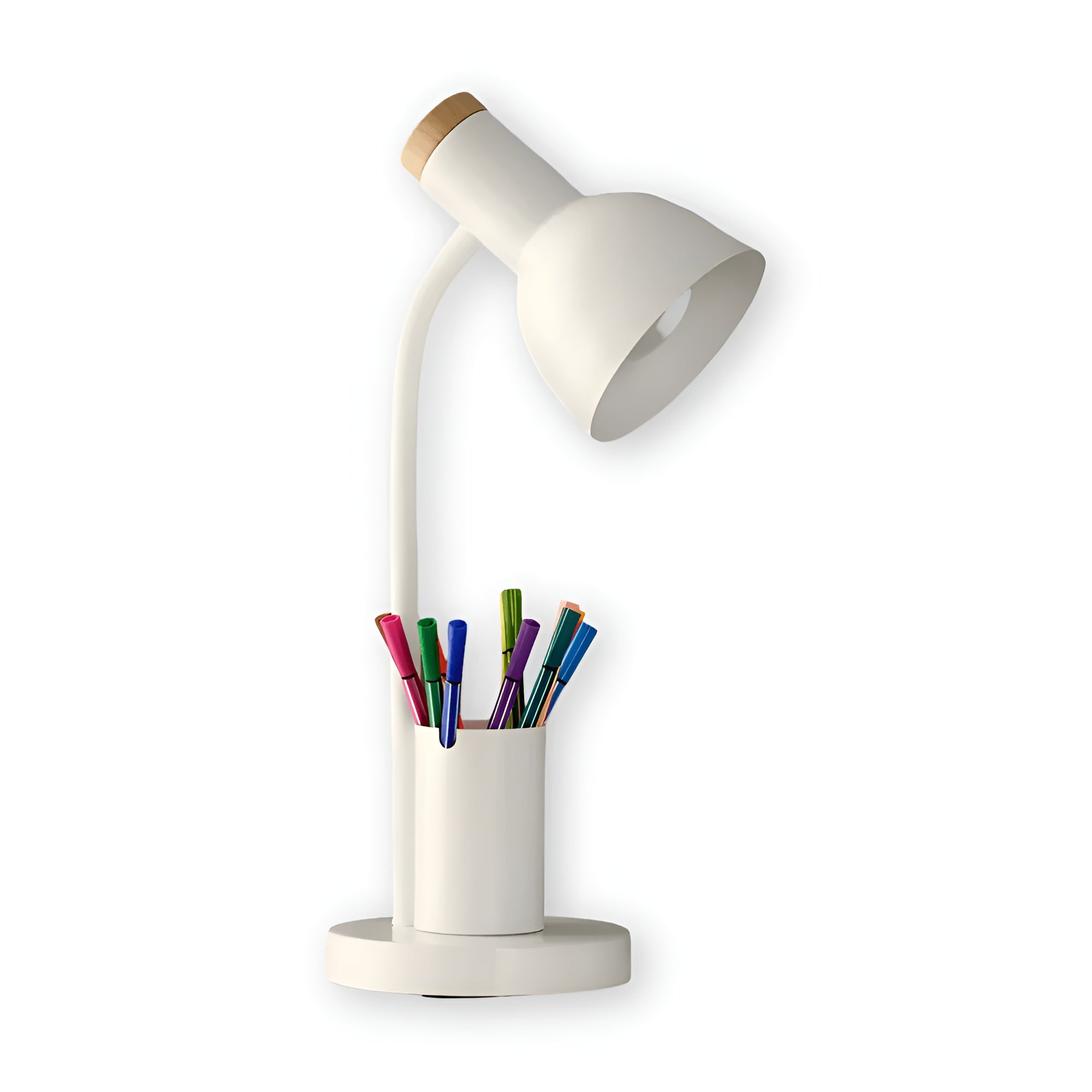 Lumis Desk | LED-Tischlampe mit Stifthalter | 3 Lichtfarben | Eisen & Marmor-Optik