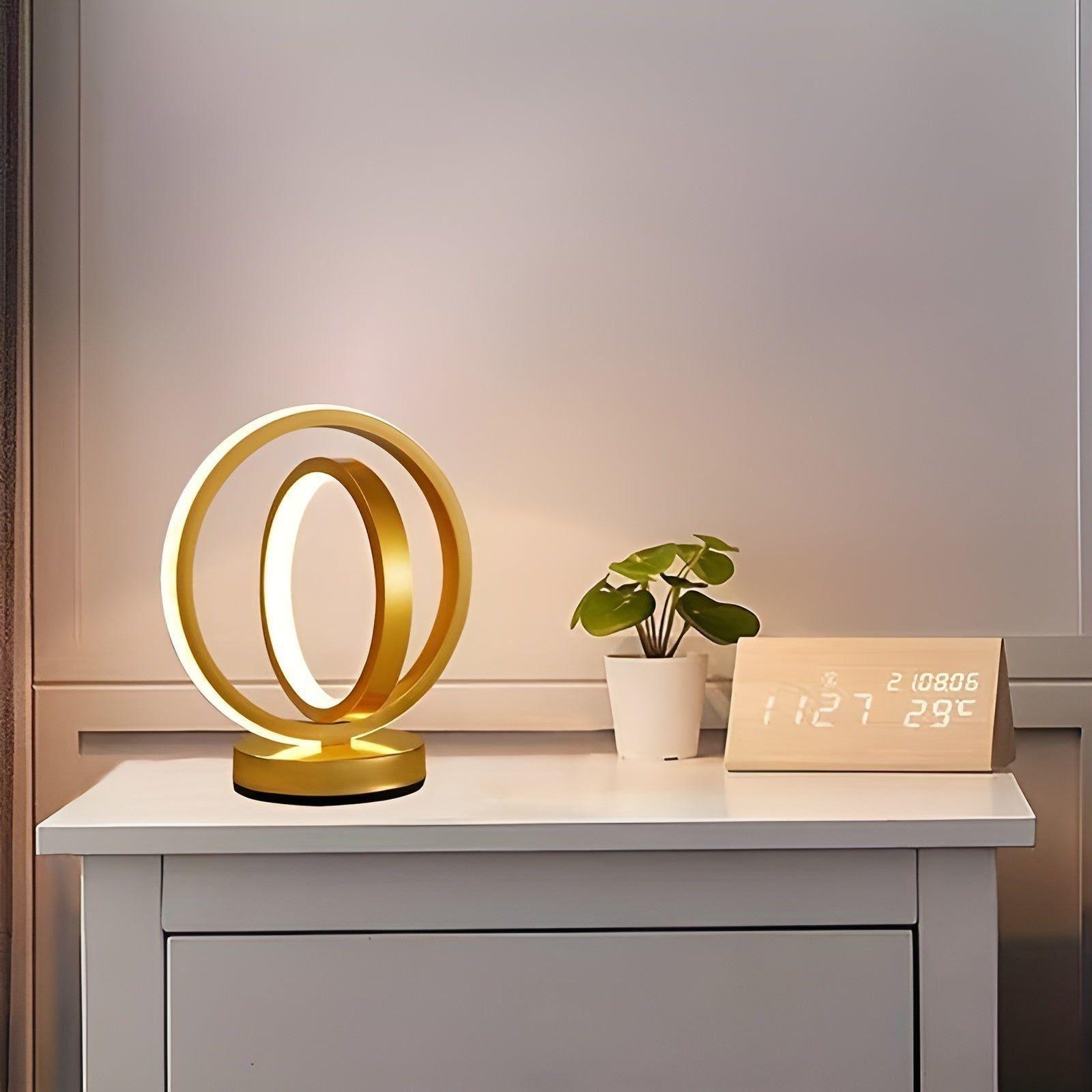 Lumetica LED Tischlampe Metall | Stufenlos Dimmbar & USB-betrieben | Modernes Design | Weiß, Schwarz, Gold