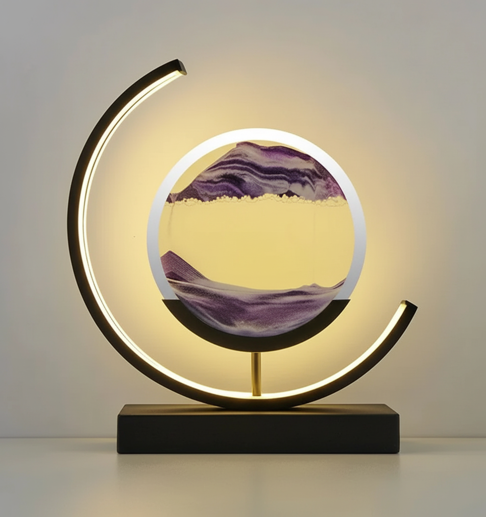Tischlampe SerenityLamp | Handgefertigt | Beruhigendes Wüsten-Design | Sanftes, Entspannendes Licht