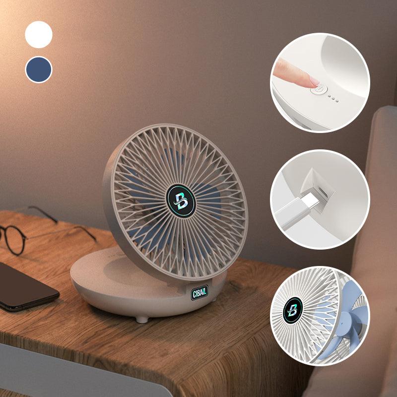 BriseFlex Faltbarer Tisch- & Wandventilator | Kabellos & Flüsterleise | 3 Geschwindigkeiten | Wiederaufladbar