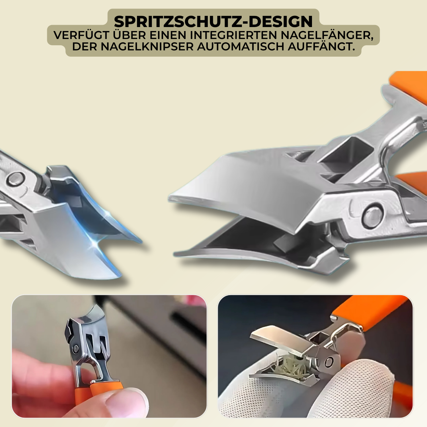 Nagelknipser WideTrim | Extra Breite Schneideöffnung | Anti-Spritz Design | Rostfreier Stahl