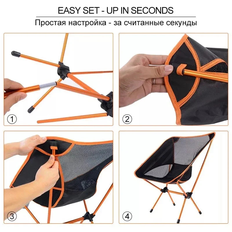 Campingstuhl & Stranddecke Set Flexora | Ultraleicht & Faltbar | Inkl. Sandfreier Picknickmatte | Für Strand, Wandern & Angeln