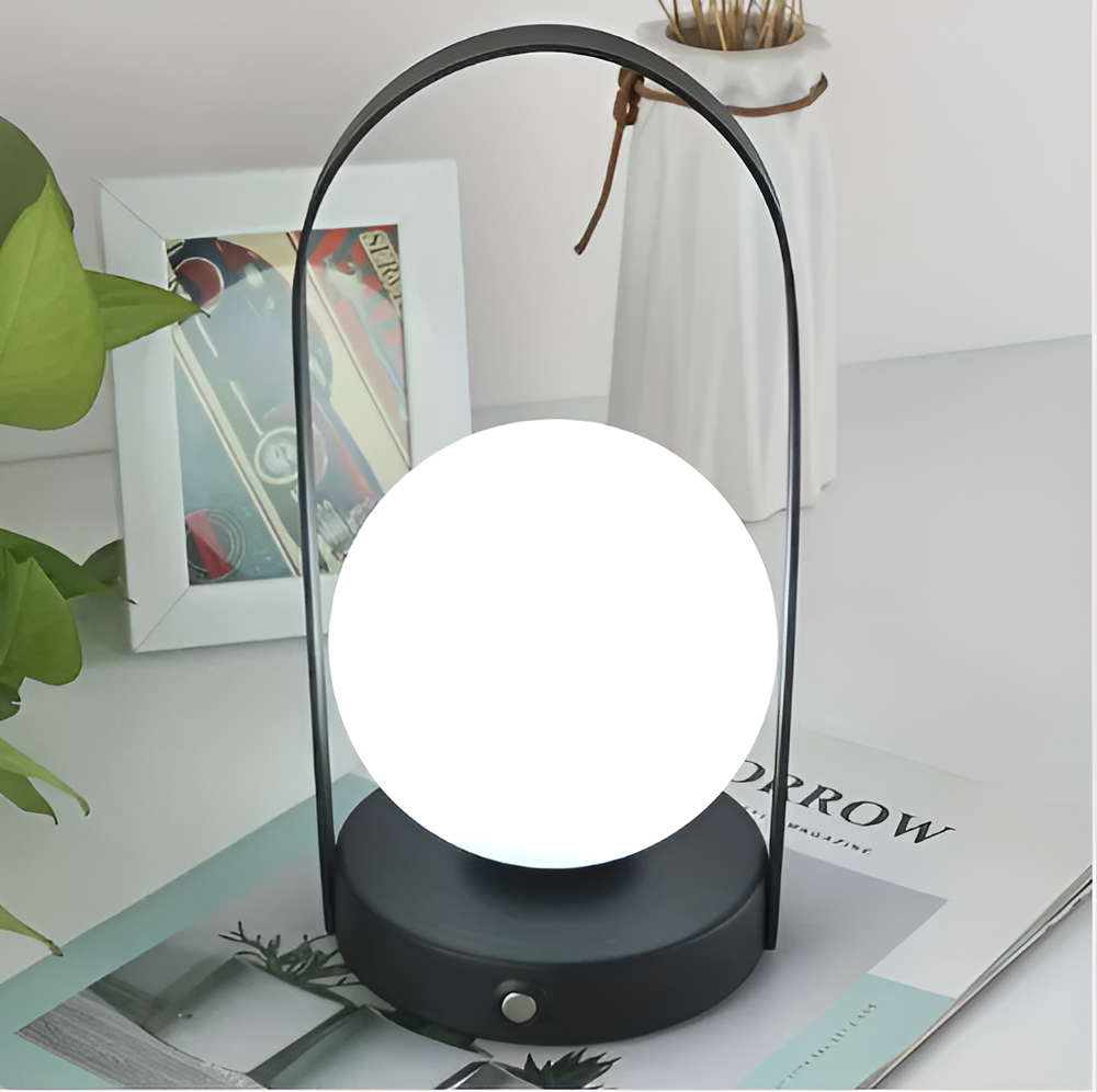 Lurevia LED Tischlampe Kabellos & Verstellbar | Touch-Bedienung | Rostfrei | 12×25 cm | Wiederaufladbar