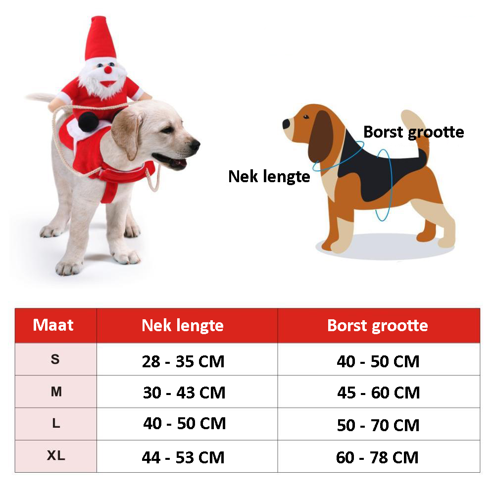 HollyPaws - kuscheliges, verstellbares Weihnachtsoutfit für Hunde