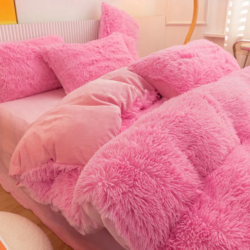 FluffLuxe - Plüsch Zottelige Bettbezug Set