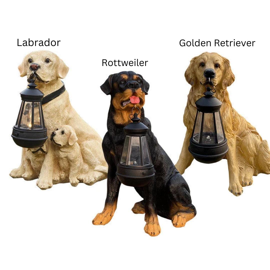 Solar Gartenhund Leuchte | Handgefertigt & Wetterfest | Automatisches Licht | Modell BellaLu