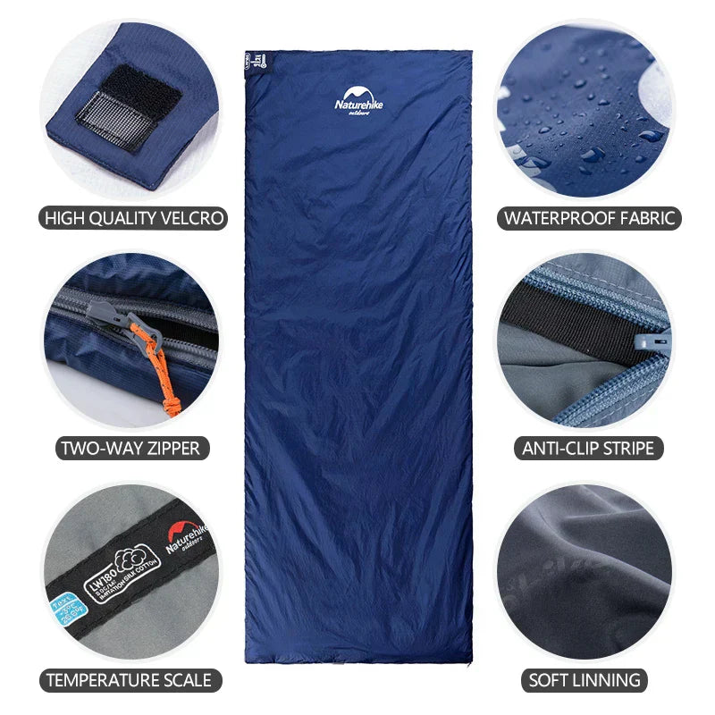 TrekNite Leichter Schlafsack Kompakt | 900 g | Für 10–20 °C | Atmungsaktiv & Waschbar | 190×75 cm