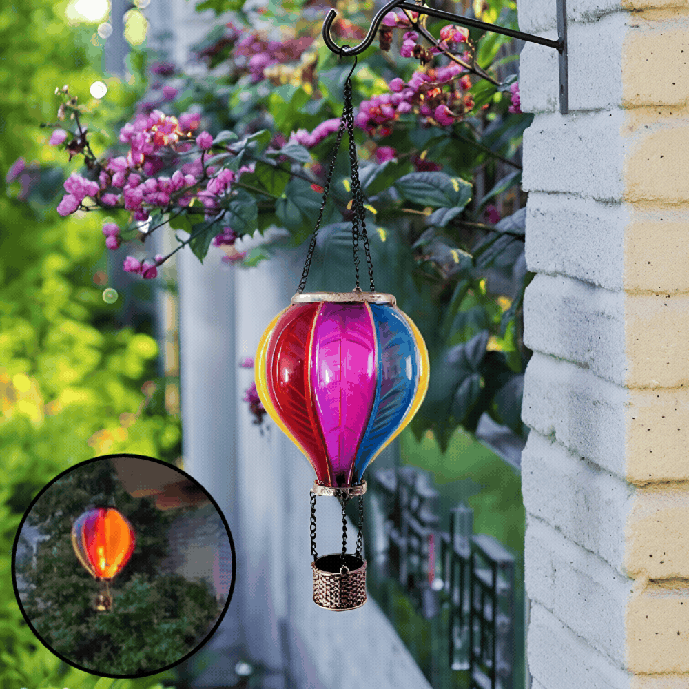 LumiBalloon - Solarlaterne Heißluftballon mit Flammeneffekt