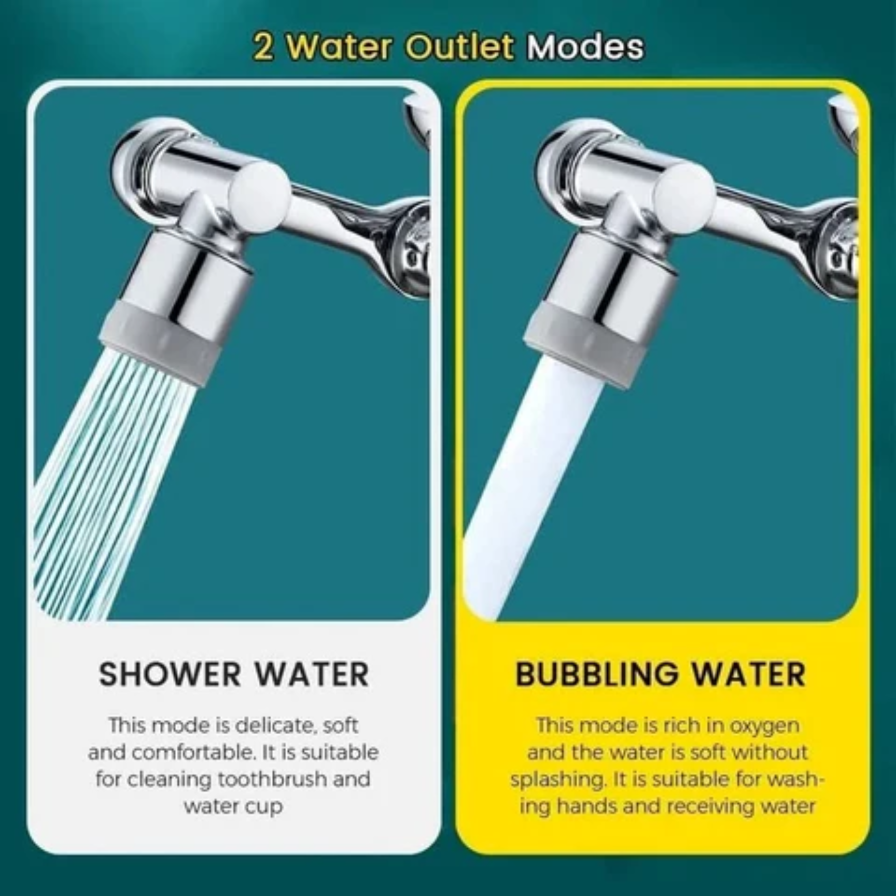 1+1 GRATIS | WaterWhirl - 360° schwenkbarer Wasserhahn mit verstellbarer Brause