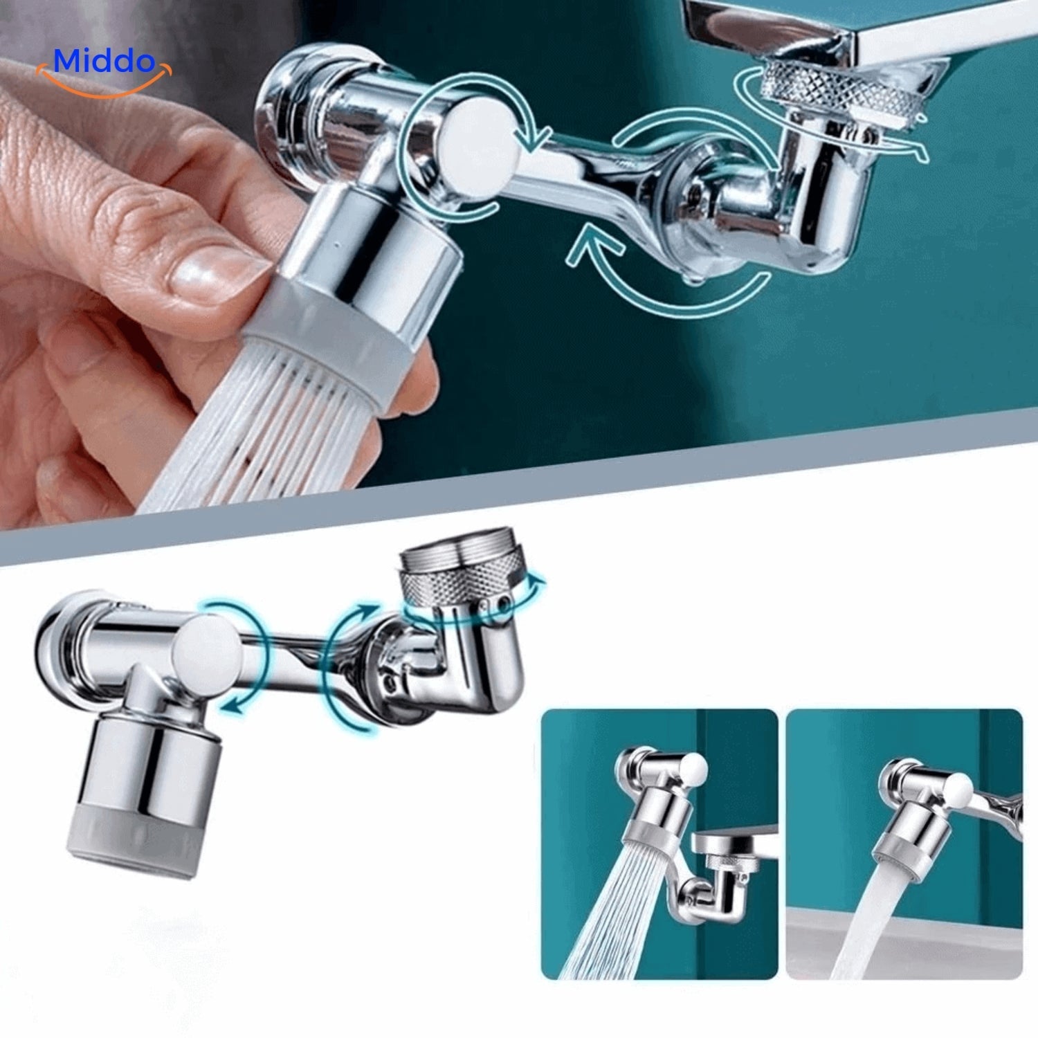 1+1 GRATIS | WaterWhirl - 360° schwenkbarer Wasserhahn mit verstellbarer Brause