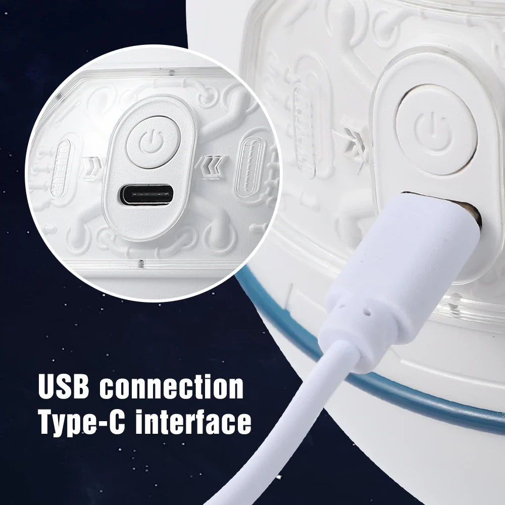 AstroMist Luftbefeuchter | Astronaut & Raumkapsel Design | LED Stimmungslicht | 220 ml | 11 × 11 × 11,9 cm