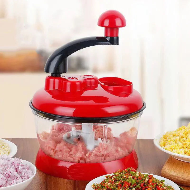 SchnittFix EcoChop Manueller Knoblauch- & Gemüseschneider | Edelstahlklingen | 16×16×13,5 cm | Multifunktionaler Küchenzerkleinerer