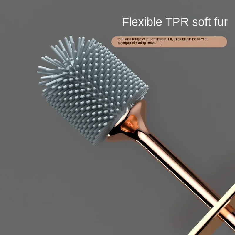 CleanFlex WC-Bürsten Set | Wandmontage ohne Bohren | Tiefenreinigung mit Weichen TPR-Borsten