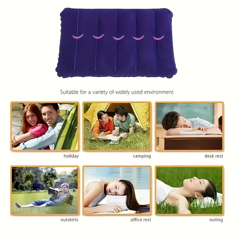 Aufblasbares Reisekissen 47x30 cm | Faltbar & Leicht | AirNest Outdoor Luftkissen für Camping & Flugreisen