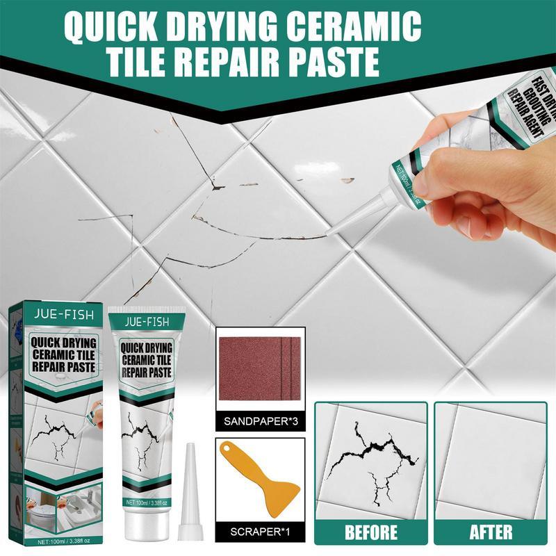 Ceramend Fliesenreparaturpaste | Für Keramik, Porzellan & Marmor | 100 ml | Schnell, Stark & Vielseitig