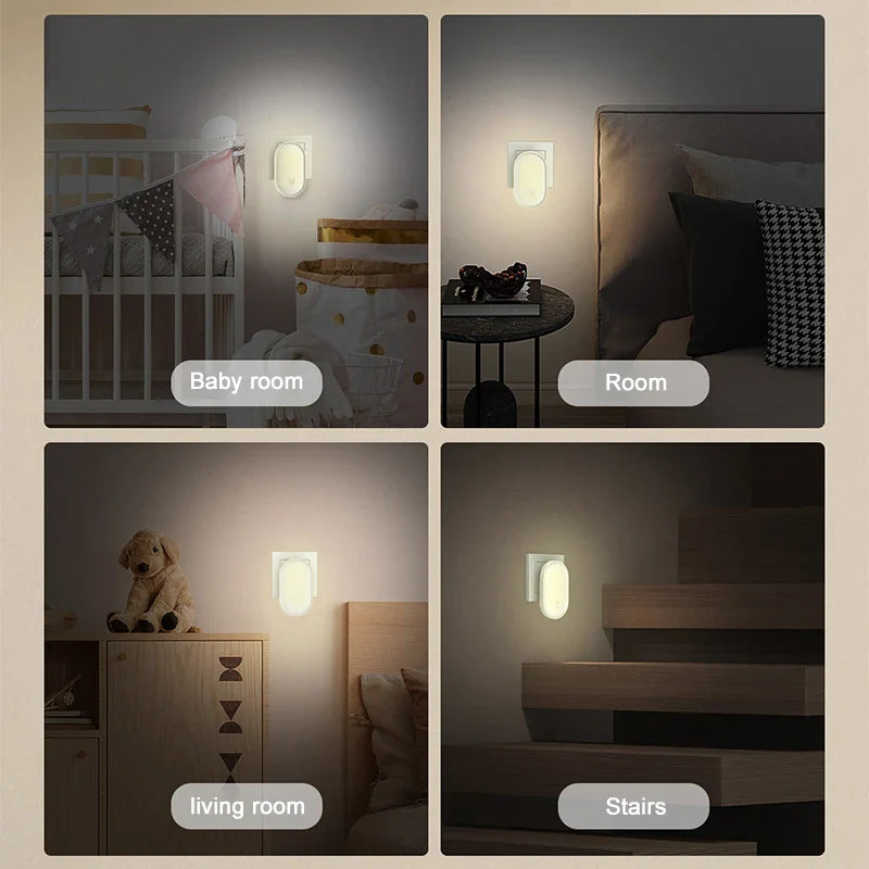 LED Nachtlicht Steckdose | Mit Lichtsensor & Dimmbar | Energiesparend & Nordic Design | Für Schlafzimmer & Flur