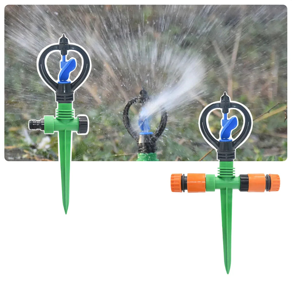 Aqualino Gartensprinkler 360° drehbar | Automatische Bewässerung | Vortex-Düsen | 4–5 m Reichweite