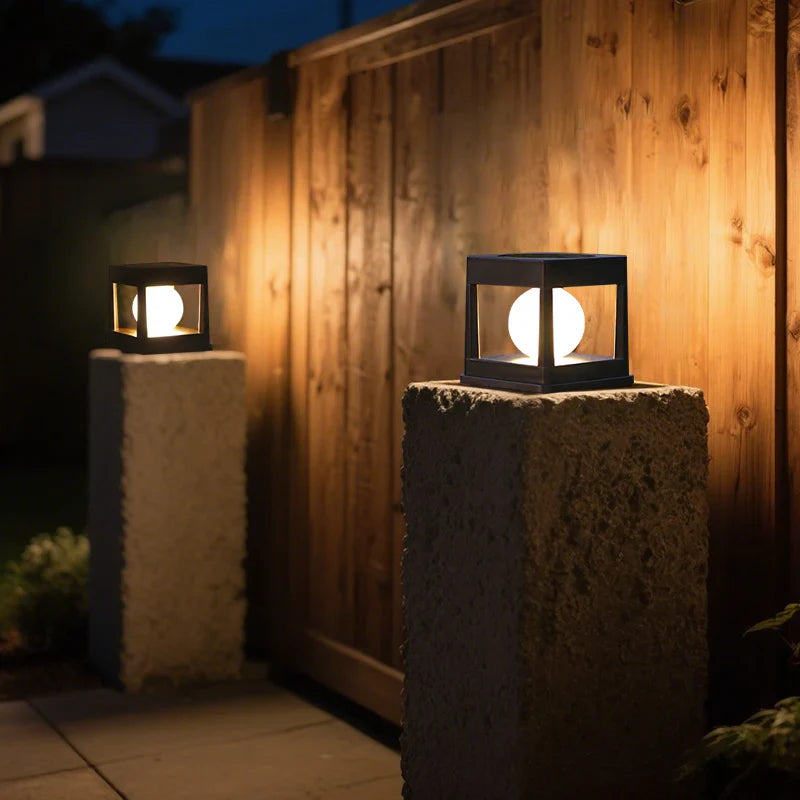 Solar Gartenlaterne LUMOVIA DuoLight | 2 Lichtfarben | IP65 Wasserdicht | Für Boden, Terrasse & Stabmontage | 11,8 x 11,8 x 11,5 cm