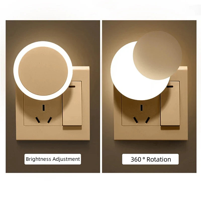 Noctura LED Nachtlicht | Mit Lichtsensor | EU-Stecker | Warmweiß | 6,5 × 6,5 cm
