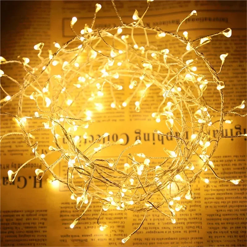 Cluster LED-Lichterkette Lumistra | Warmweiß & Kaltweiß | 36 m Silberdraht | Wasserdicht IP44 | Für Weihnachten, Hochzeit & Party