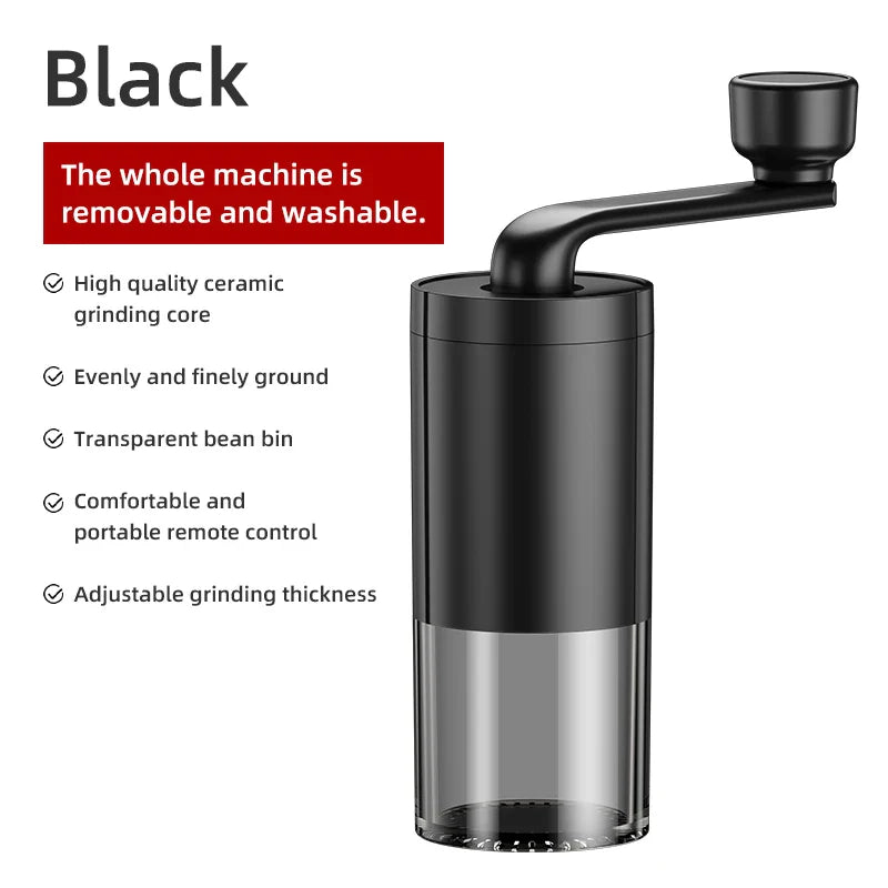 BrewMate Hand-Kaffeemühle | Tragbar & Einstellbar | Keramikmahlwerk | Für Zuhause, Reisen & Outdoor