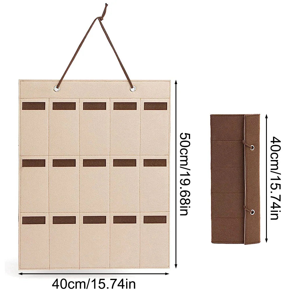 GlasSpace Organizer | Wandhängender Brillenhalter | Faltbare Aufbewahrungstasche für Sonnenbrillen | Platzsparend & Staubdicht | 42 × 38 cm