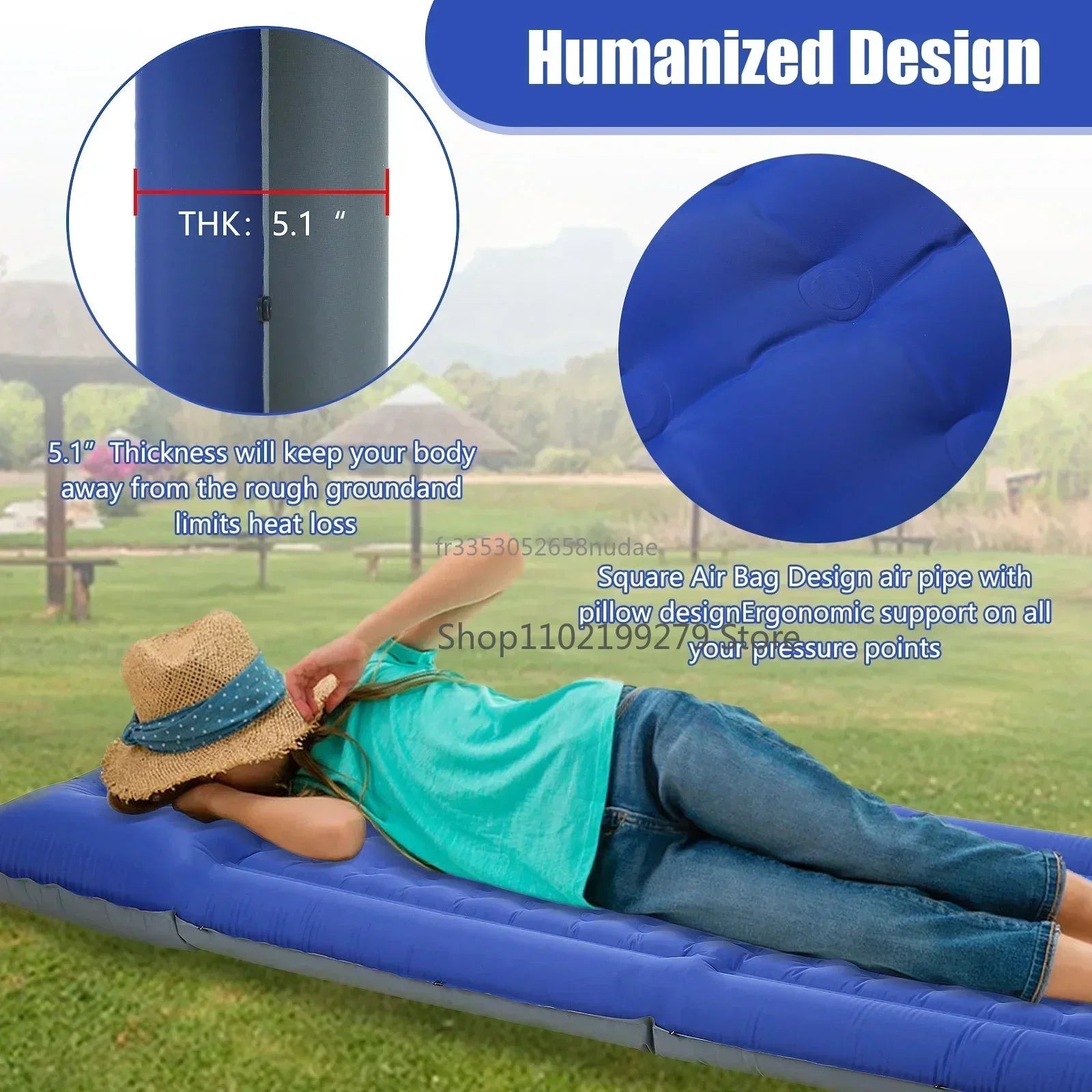 TrekBreeze Camping Isomatte Selbstaufblasend | 12 cm Dick | Mit Fußpumpe & Verbindbar | Ultraleicht & Wasserdicht