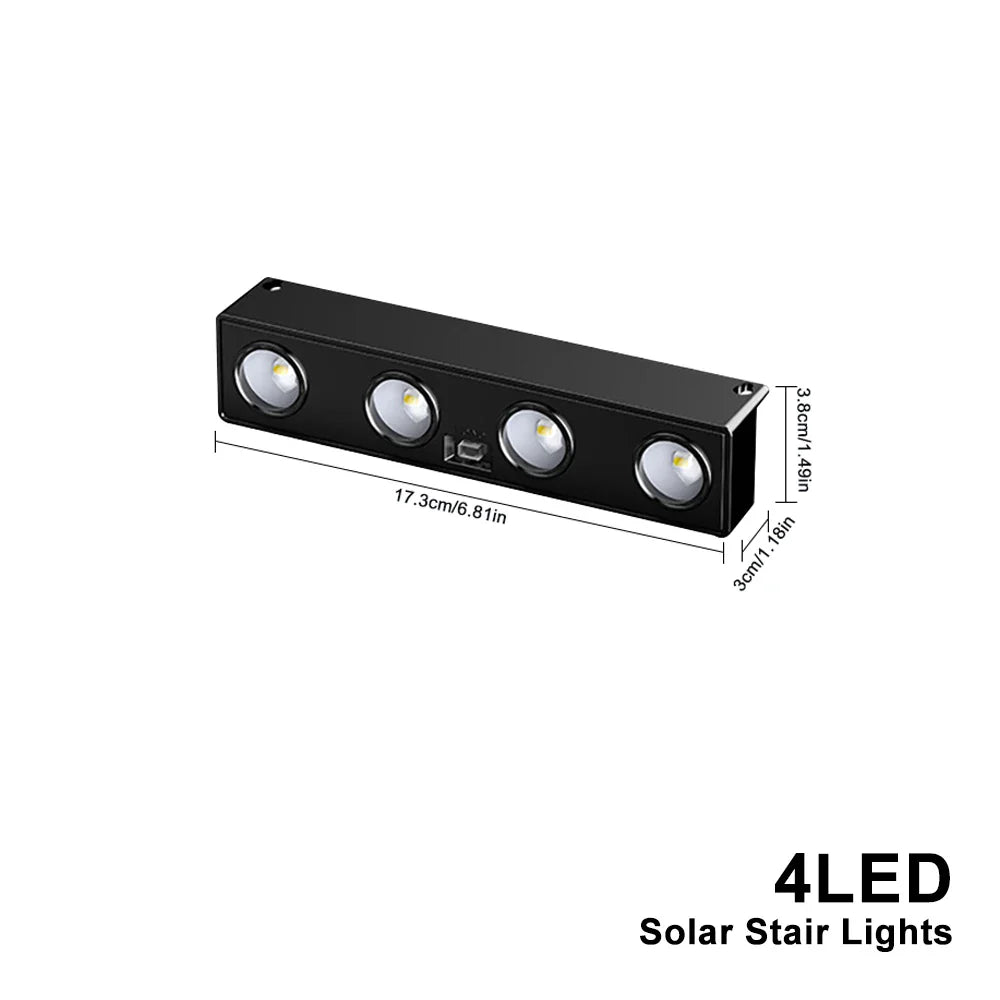 Solavera LumiFence Solarleuchten | 4er-Set LED Außenleuchten | IP54 Wetterfest | Aluminium | Für Garten, Zaun & Terrasse
