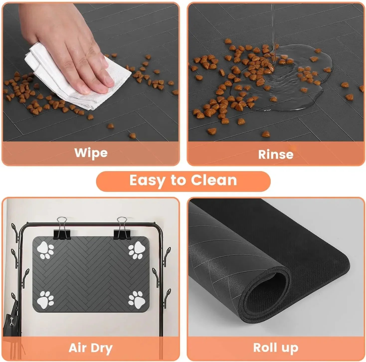 PawGuard | Saugstarke Futtermatte | Wasserdicht & Rutschfest | Platzset für Hunde- & Katzennäpfe | 20×30 / 30×50 / 40×60 cm